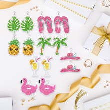 Load image into Gallery viewer, 10 Pairs Double Sided Diamond Painting Earring Making Kit (Pineapple Holidays)
