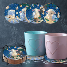 Load image into Gallery viewer, 8PCS Acrylic Diamond Painting Coasters Kits with Holder for Beginner (Sheep)
