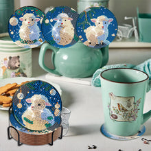 Load image into Gallery viewer, 8PCS Acrylic Diamond Painting Coasters Kits with Holder for Beginner (Sheep)
