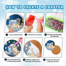 Load image into Gallery viewer, 8PCS Acrylic Diamond Painting Coasters Kits with Holder for Beginner (Sheep)
