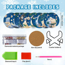 Load image into Gallery viewer, 8PCS Acrylic Diamond Painting Coasters Kits with Holder for Beginner (Sheep)
