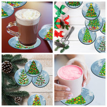 Load image into Gallery viewer, 8PCS Acrylic Diamond Painting Coasters Kits with Holder (Christmas Tree)
