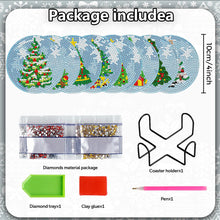 Load image into Gallery viewer, 8PCS Acrylic Diamond Painting Coasters Kits with Holder (Christmas Tree)
