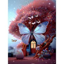 Load image into Gallery viewer, Diamond Painting - Full Round - butterfly tree house (30*40CM)
