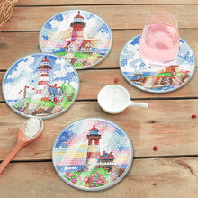 Load image into Gallery viewer, 6PCS Waterproof Coaster  Acrylic Special Shape Diamond Painting Art Coaster Kit with Holder
