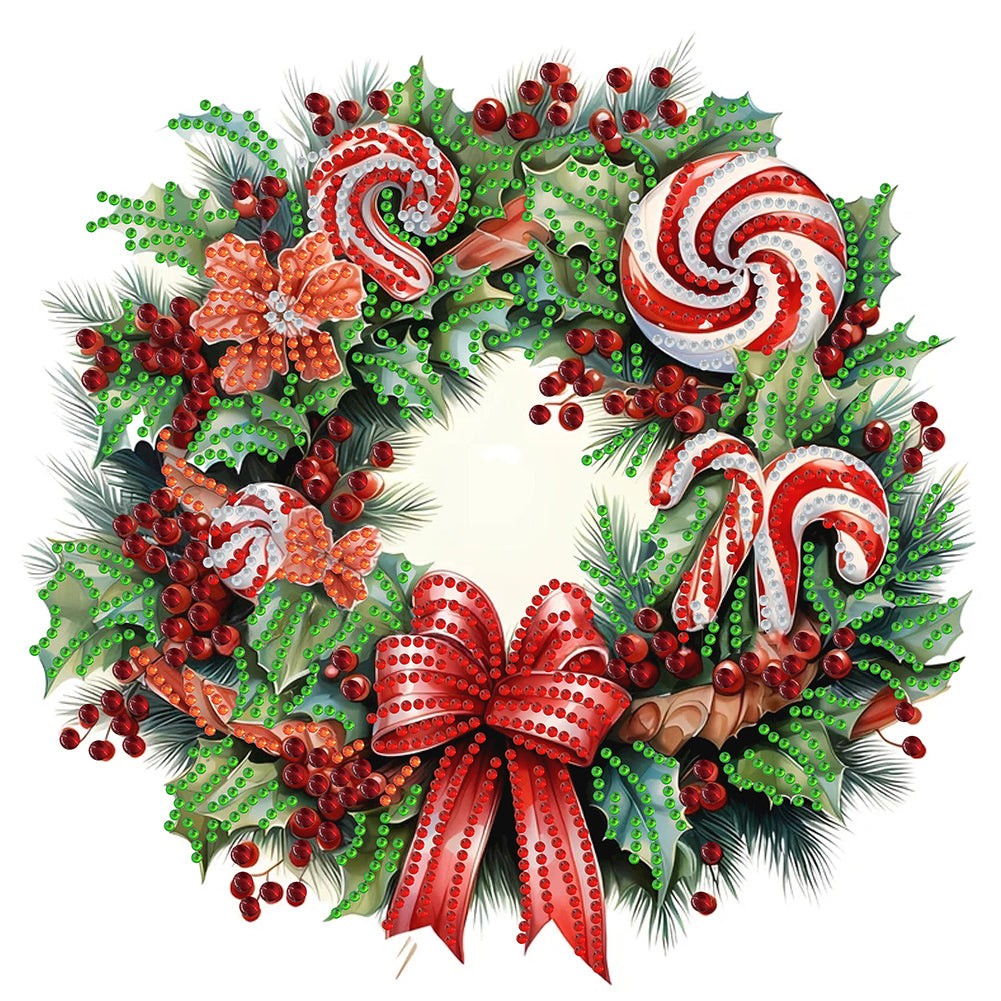 Diamond Painting - Partial Special Shaped - Christmas wreath (30*30CM)