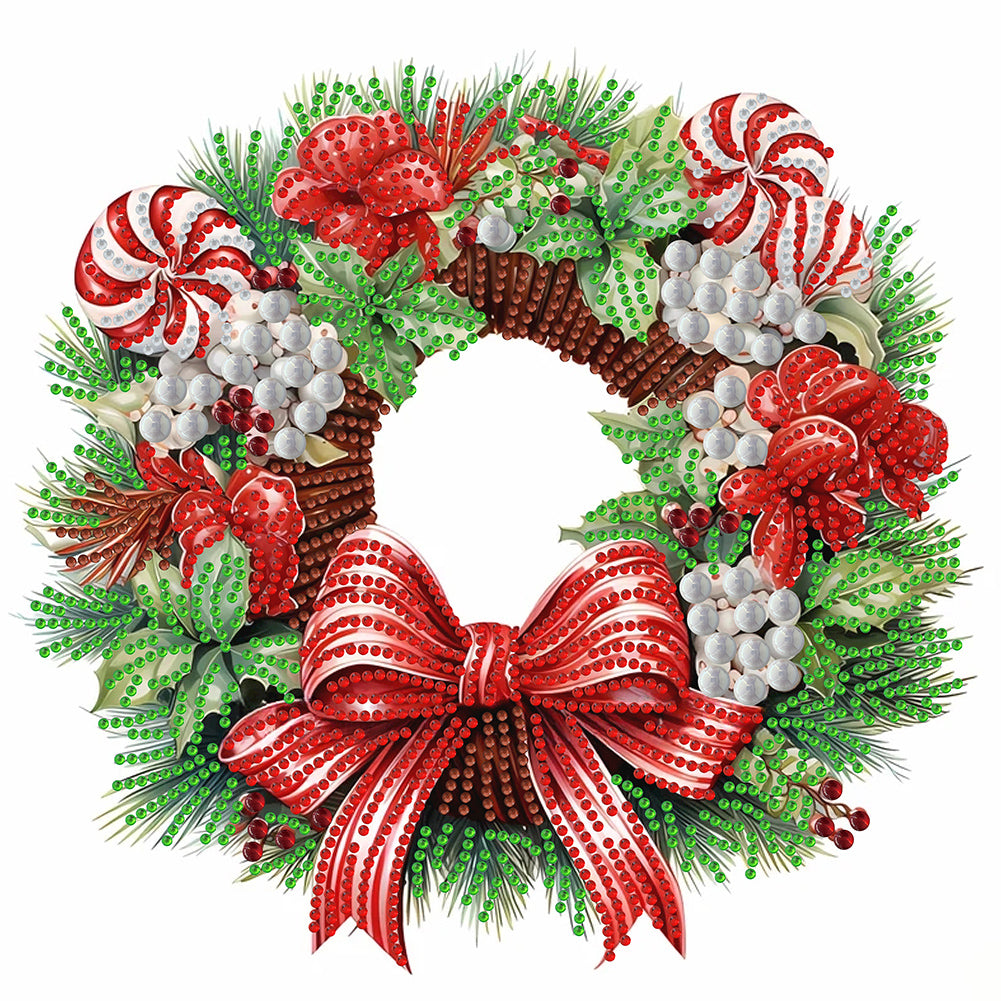 Diamond Painting - Partial Special Shaped - Christmas wreath (30*30CM)