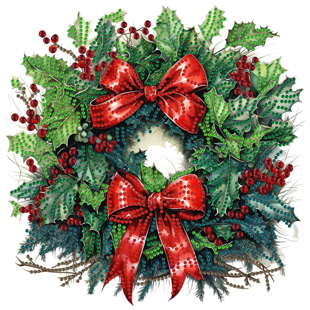 Diamond Painting - Partial Special Shaped - Christmas wreath (30*30CM)