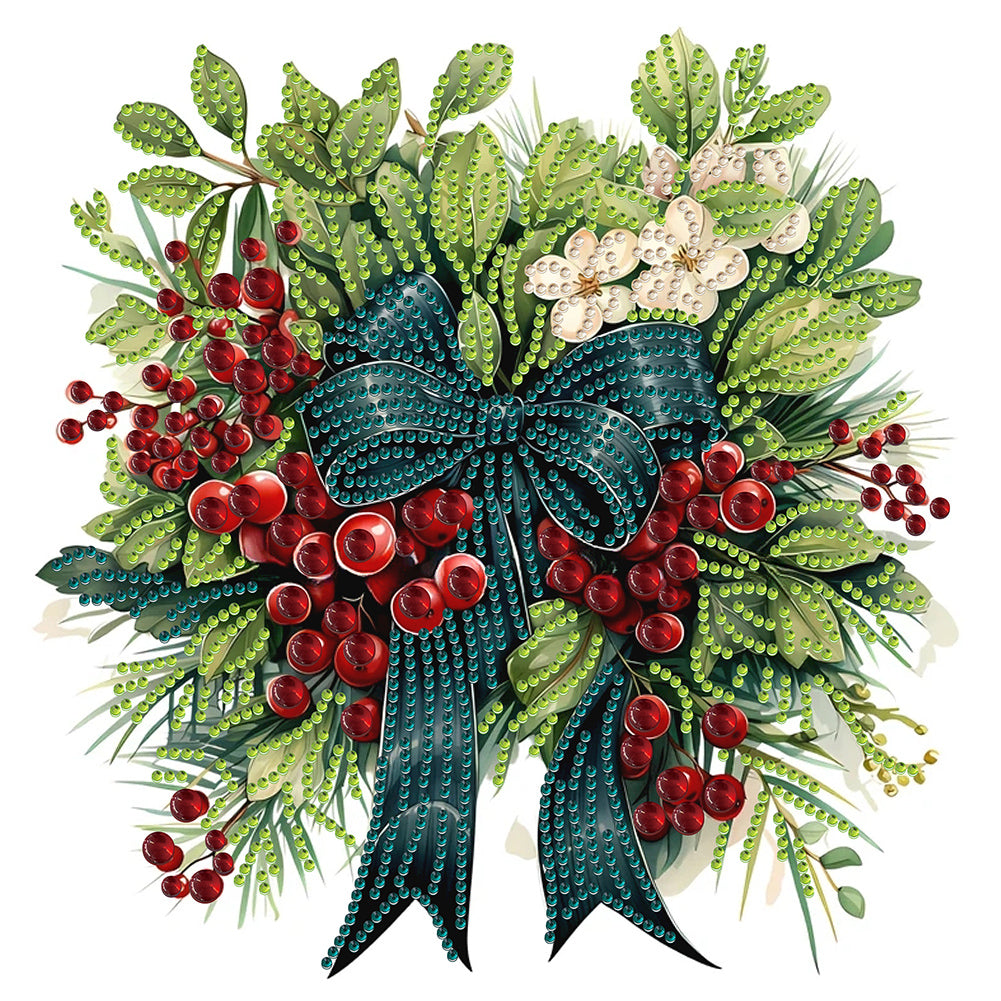 Diamond Painting - Partial Special Shaped - Christmas wreath (30*30CM)