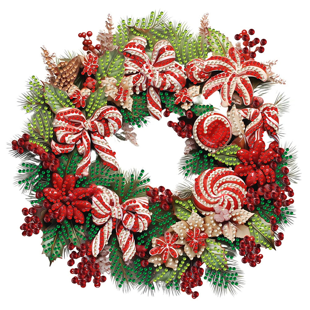 Diamond Painting - Partial Special Shaped - Christmas wreath (30*30CM)