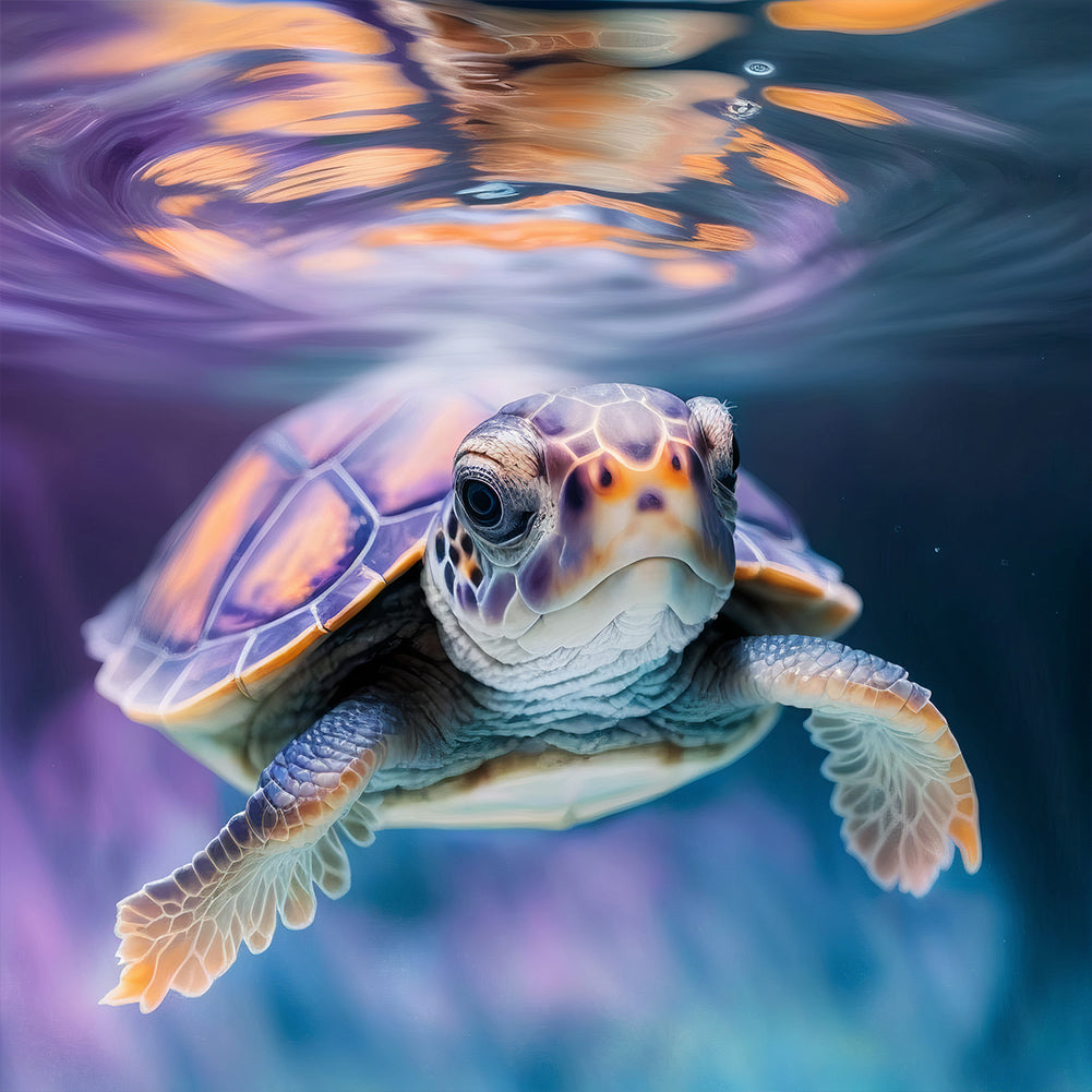 Diamond Painting - Full Round - sea turtle in ocean (30*30CM)