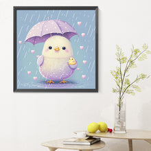 Load image into Gallery viewer, Diamond Painting - Full Round - Chicken holding an umbrella in the rain (30*30CM)
