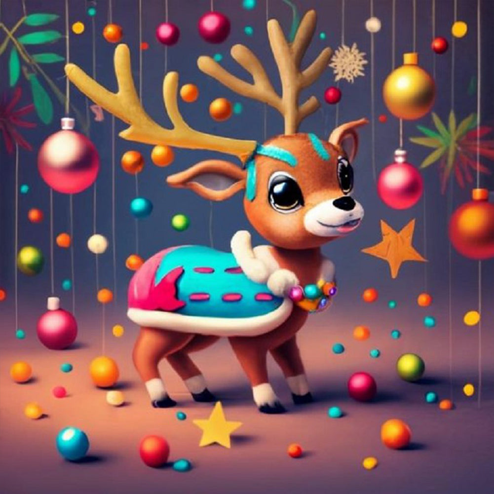 Diamond Painting - Full Round - Christmas reindeer (30*30CM)