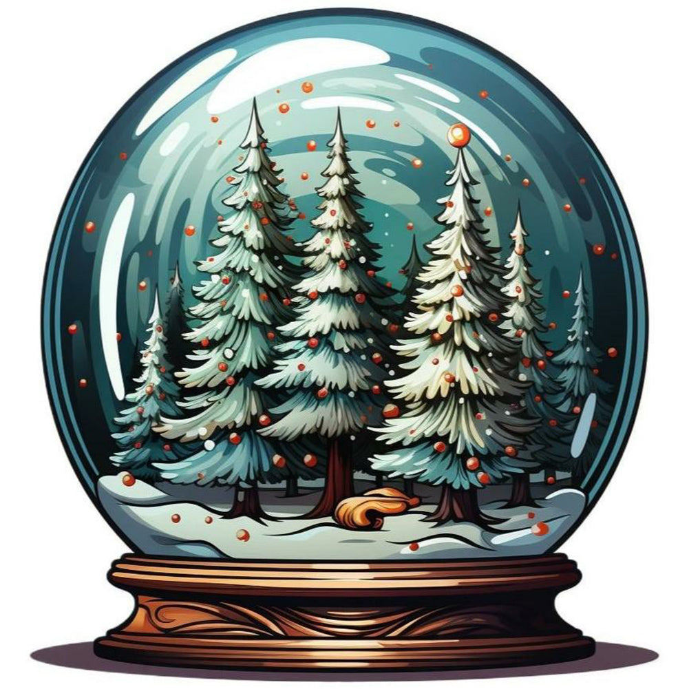 Diamond Painting - Full Round - Christmas crystal ball (30*30CM)
