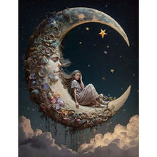 Load image into Gallery viewer, Diamond Painting - Full Square - girl on the moon (30*40CM)
