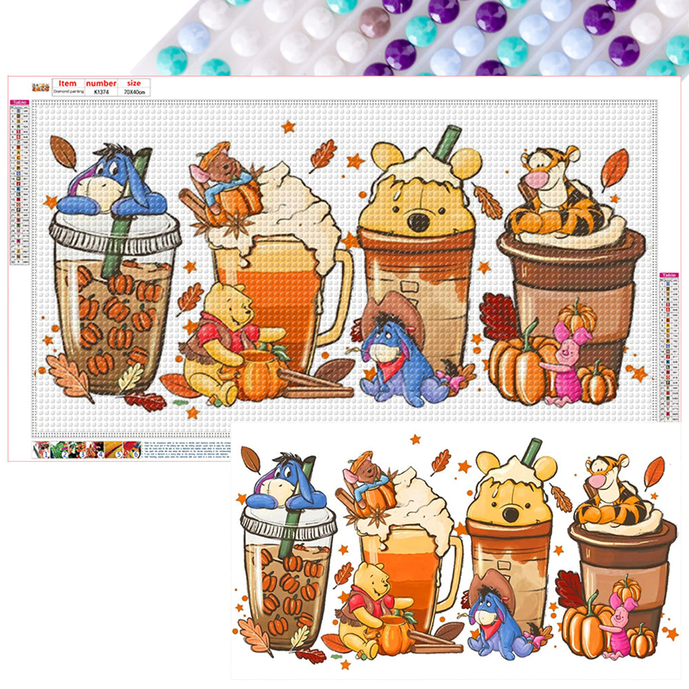 Diamond Painting - Full Round - Winnie the Pooh drinks (70*40CM)