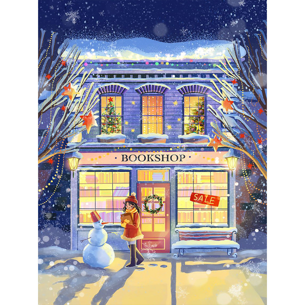 Diamond Painting - Full Round - winter bookstore (30*40CM)
