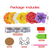 Load image into Gallery viewer, 8 PCS Acrylic Diamond Painting Art Coaster Kit with Holder for Adults (Flower)
