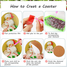 Load image into Gallery viewer, 8 PCS Acrylic Diamond Painting Art Coaster Kit with Holder (Retro Childrens Day)
