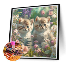 Load image into Gallery viewer, Diamond Painting - Full Round - Flowers and kittens (30*30CM)
