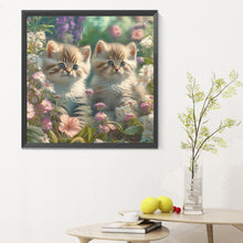 Load image into Gallery viewer, Diamond Painting - Full Round - Flowers and kittens (30*30CM)
