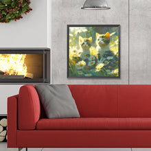 Load image into Gallery viewer, Diamond Painting - Full Round - Flowers and kittens (30*30CM)
