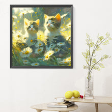 Load image into Gallery viewer, Diamond Painting - Full Round - Flowers and kittens (30*30CM)
