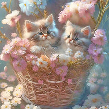 Load image into Gallery viewer, Diamond Painting - Full Round - Flowers and kittens (30*30CM)
