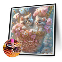 Load image into Gallery viewer, Diamond Painting - Full Round - Flowers and kittens (30*30CM)
