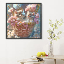 Load image into Gallery viewer, Diamond Painting - Full Round - Flowers and kittens (30*30CM)
