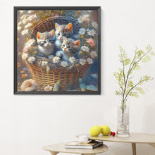 Load image into Gallery viewer, Diamond Painting - Full Round - Flowers and kittens (30*30CM)
