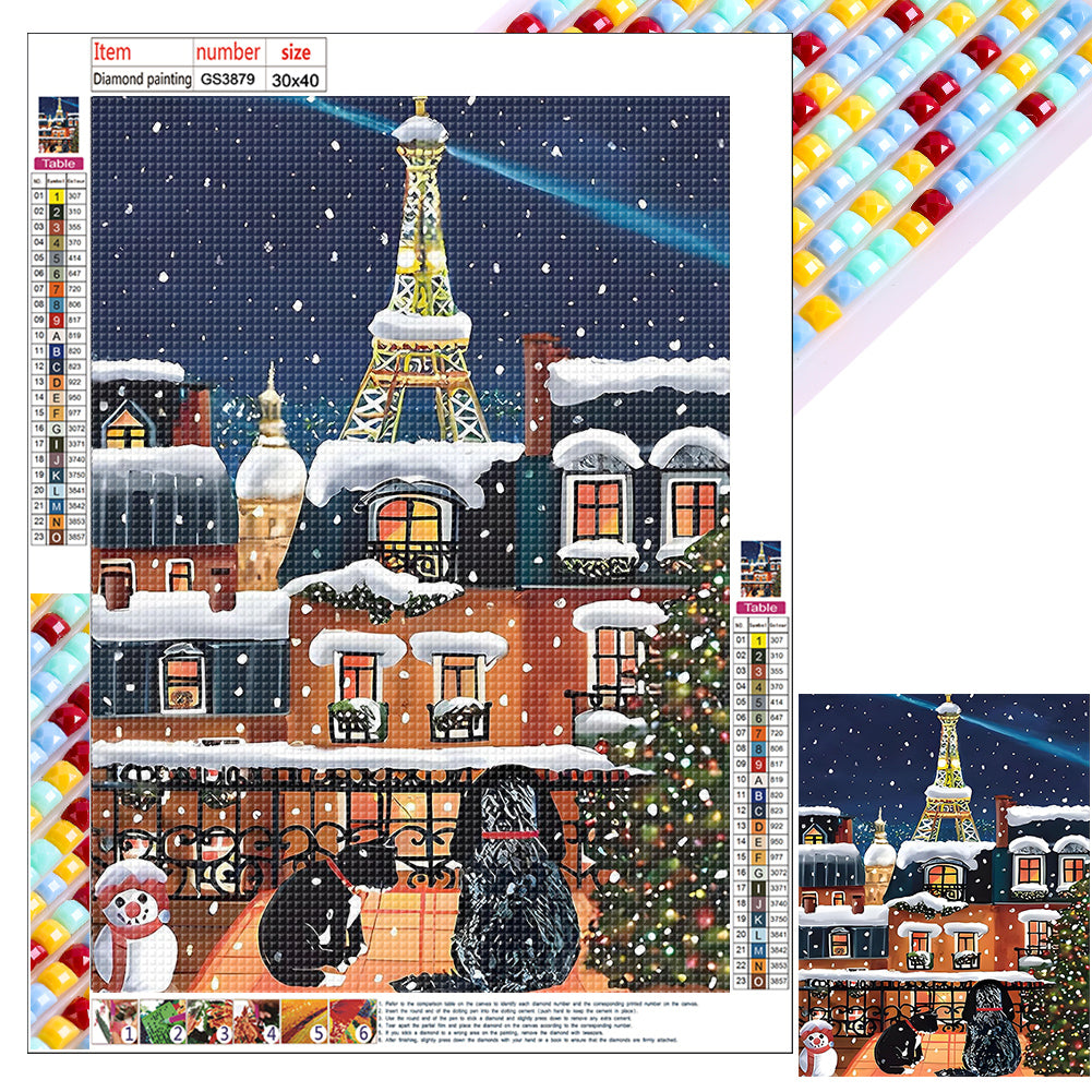 Diamond Painting - Full Square - snow city (30*40CM)