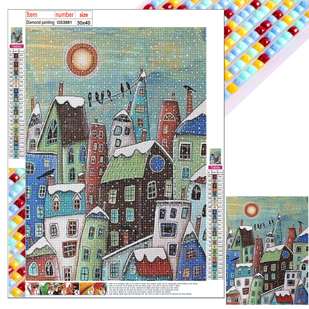 Diamond Painting - Full Square - snow city (30*40CM)