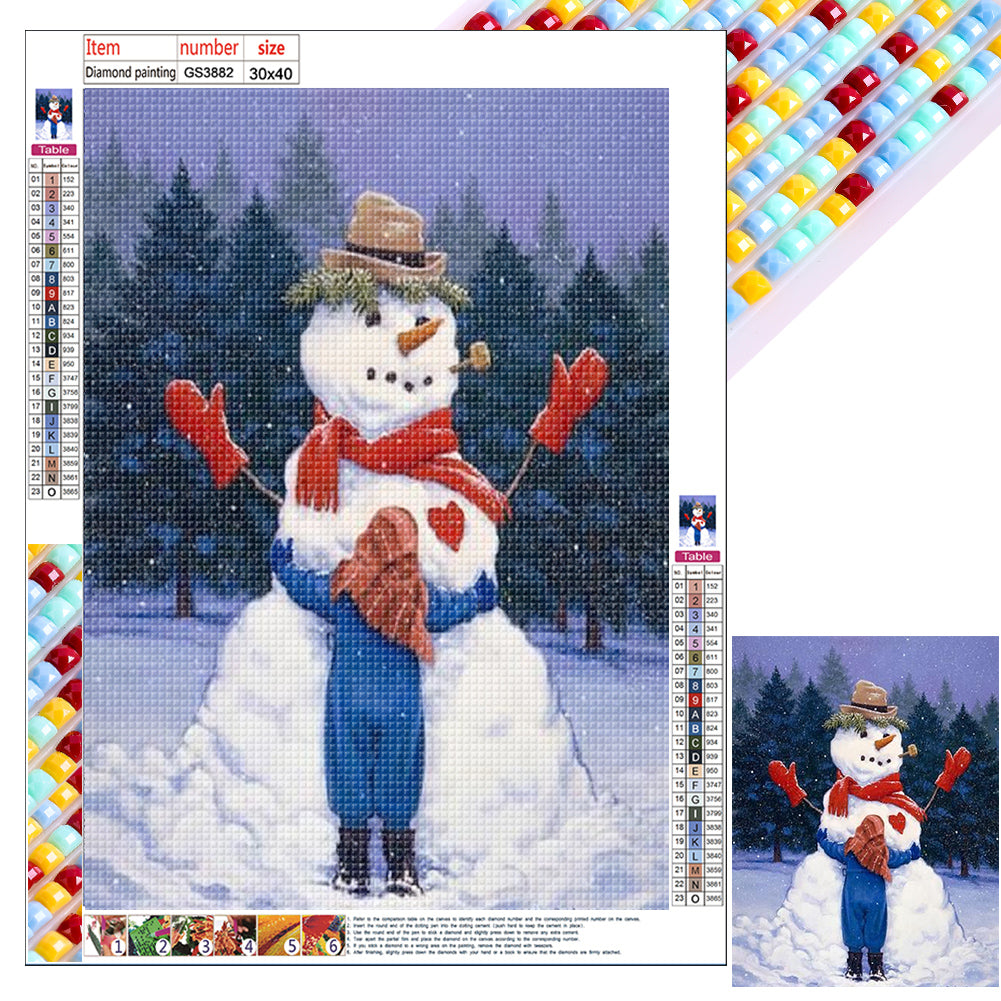 Diamond Painting - Full Square - snowy snowman (30*40CM)