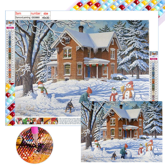 Diamond Painting - Full Square - snow scene (40*30CM)