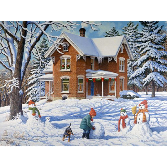 Diamond Painting - Full Square - snow scene (40*30CM)