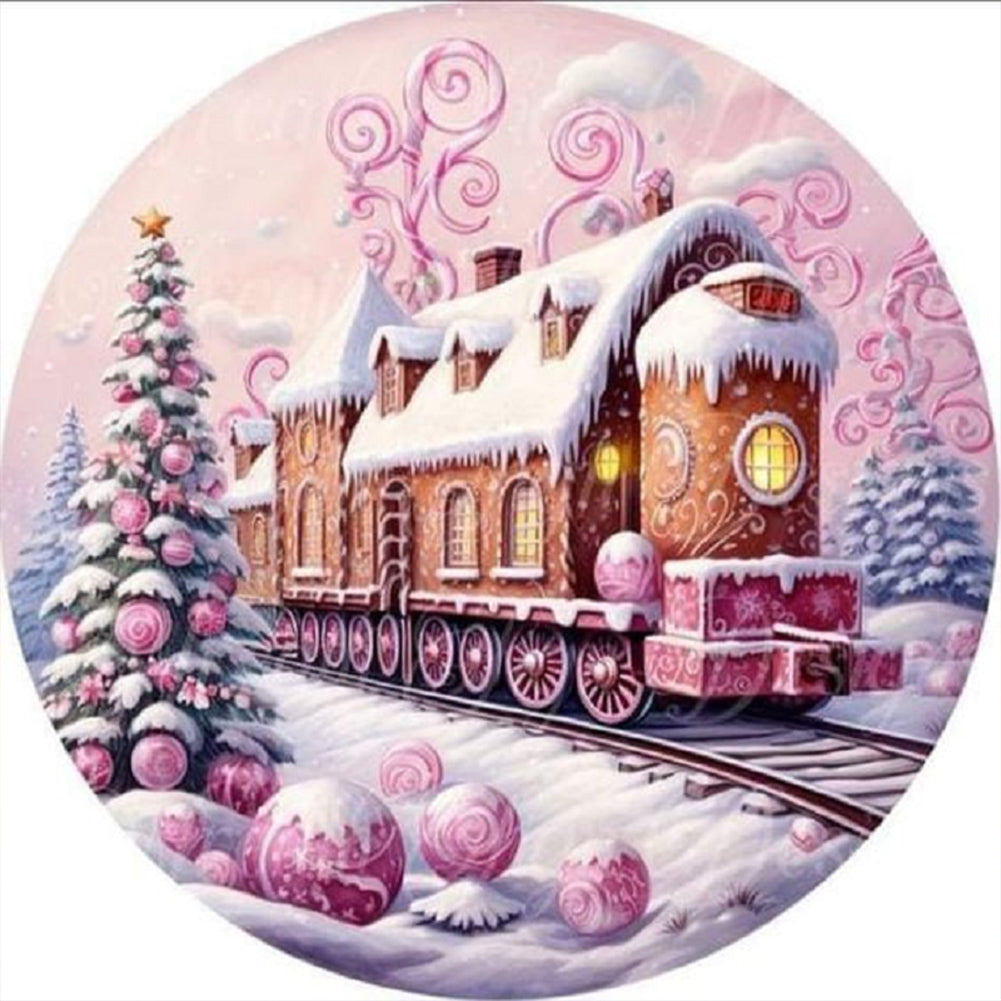 Diamond Painting - Full Round - snow train (30*30CM)