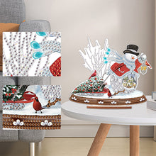 Load image into Gallery viewer, Wooden Xmas Snowman Diamonds Painting Desktop Decor for Table Office Decor (#2)
