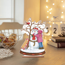 Load image into Gallery viewer, Wooden Xmas Snowman Diamonds Painting Desktop Decor for Table Office Decor (#4)
