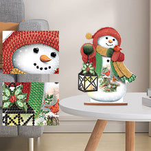 Load image into Gallery viewer, Wooden Xmas Snowman Diamonds Painting Desktop Decor for Table Office Decor (#7)
