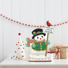 Load image into Gallery viewer, Wooden Xmas Snowman Diamonds Painting Desktop Decor for Table Office Decor (#8)
