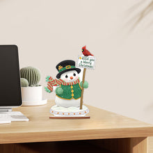 Load image into Gallery viewer, Wooden Xmas Snowman Diamonds Painting Desktop Decor for Table Office Decor (#8)
