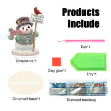 Load image into Gallery viewer, Wooden Xmas Snowman Diamonds Painting Desktop Decor for Table Office Decor (#8)
