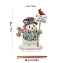 Load image into Gallery viewer, Wooden Xmas Snowman Diamonds Painting Desktop Decor for Table Office Decor (#8)
