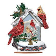Load image into Gallery viewer, Wooden Xmas Cardinal Desktop Diamond Art Kits for Xmas Table Office Decor (#1)
