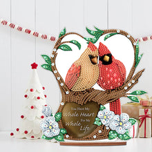 Load image into Gallery viewer, Wooden Xmas Cardinal Desktop Diamond Art Kits for Xmas Table Office Decor (#2)
