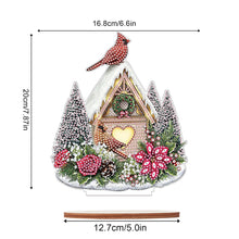 Load image into Gallery viewer, Wooden Xmas Cardinal Desktop Diamond Art Kits for Xmas Table Office Decor (#5)
