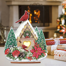 Load image into Gallery viewer, Wooden Xmas Cardinal Desktop Diamond Art Kits for Xmas Table Office Decor (#5)
