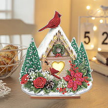 Load image into Gallery viewer, Wooden Xmas Cardinal Desktop Diamond Art Kits for Xmas Table Office Decor (#5)
