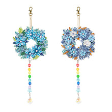 Load image into Gallery viewer, 2PCS Suncatcher Diamond Painting Hanging Decor for Kid DIY Craft (Wreath #1)
